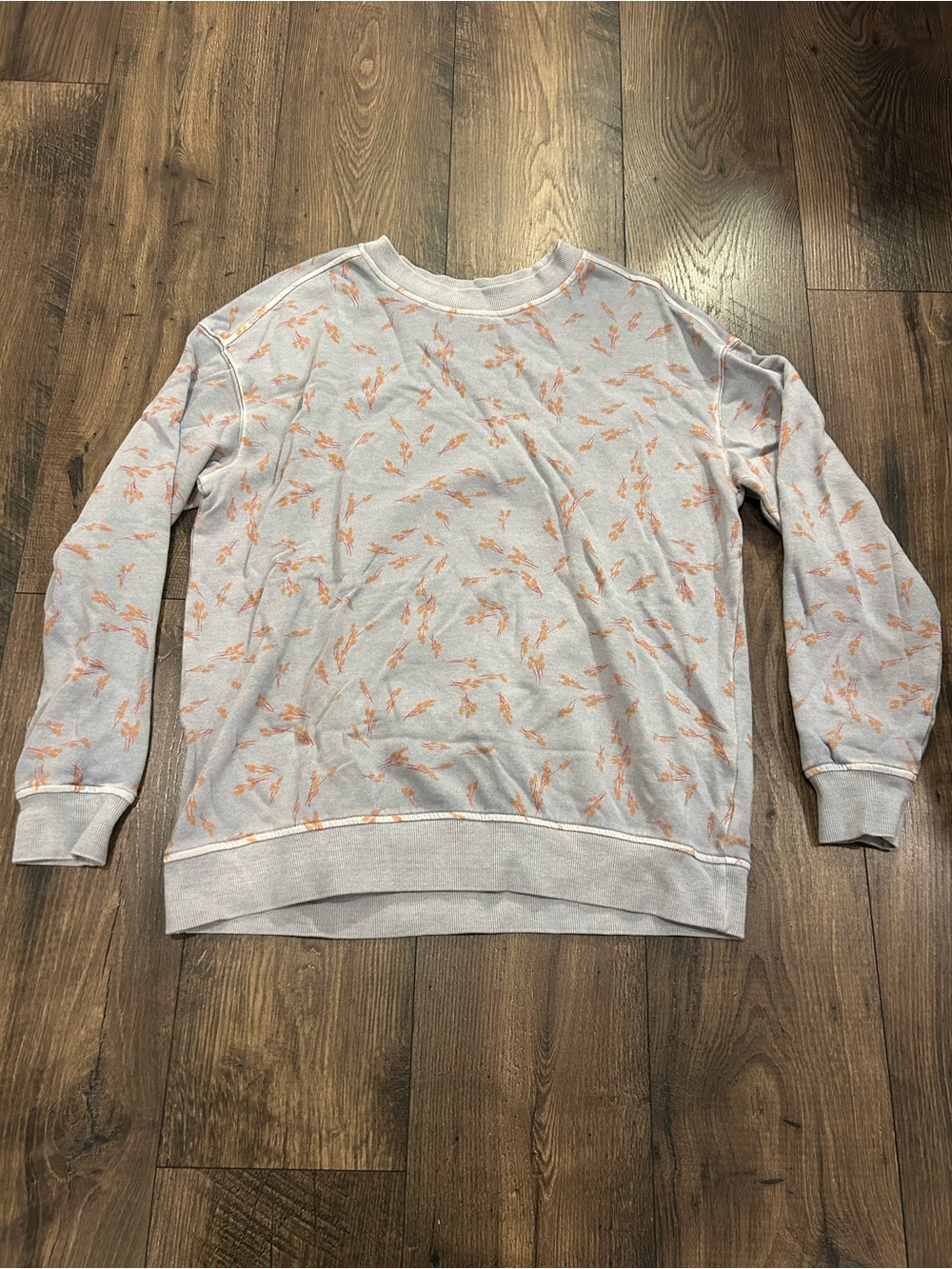 GoodFellow & Co Men’s Medium Light Blue and Orange Floral Sweatshirt